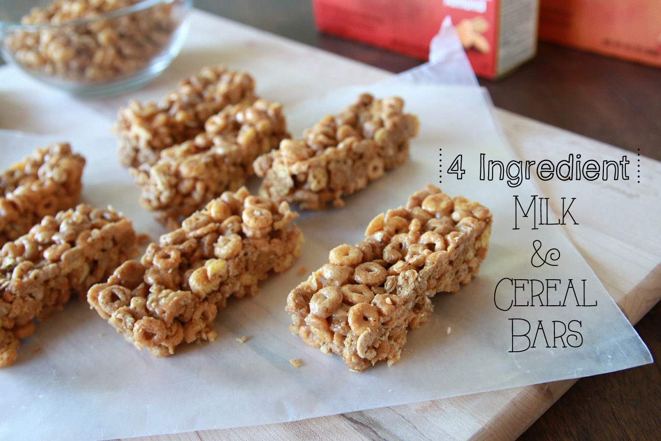 4 Ingredient Milk & Cereal Bars |Milk & Cereal